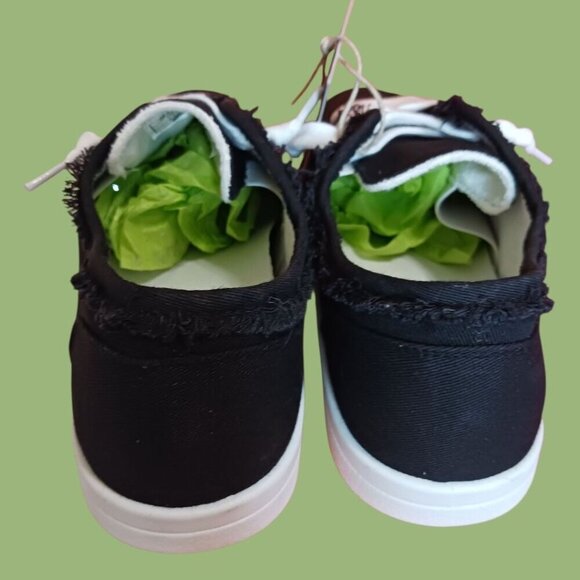 STQ Womens Black/Wht Canvas Slip-On Sneakers Size 8.5 - Picture 8 of 16